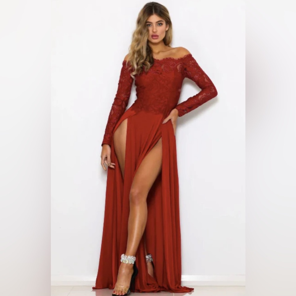 Abyss by Abby split front gown
